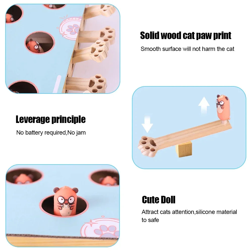 Interactive Educational 3 in 1 Funny Cat Stick With Scratcher Toy - Katokitten