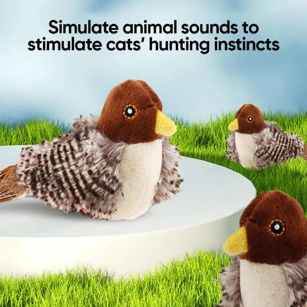 Electric Squeaky Simulation Bird Plush Cats Toy - Katokitten