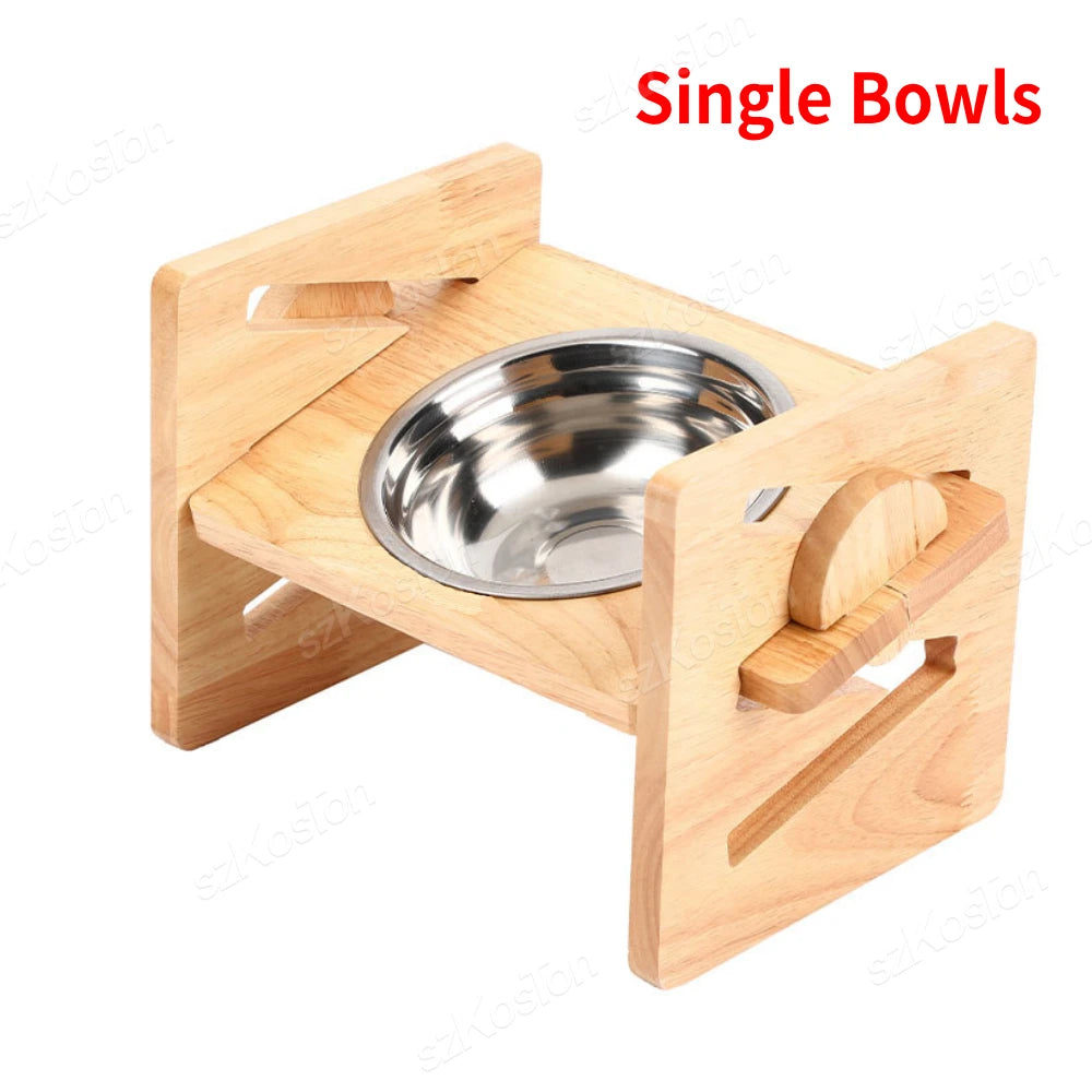 Feeder Stand with Stainless Steel Food Bowls - Katokitten