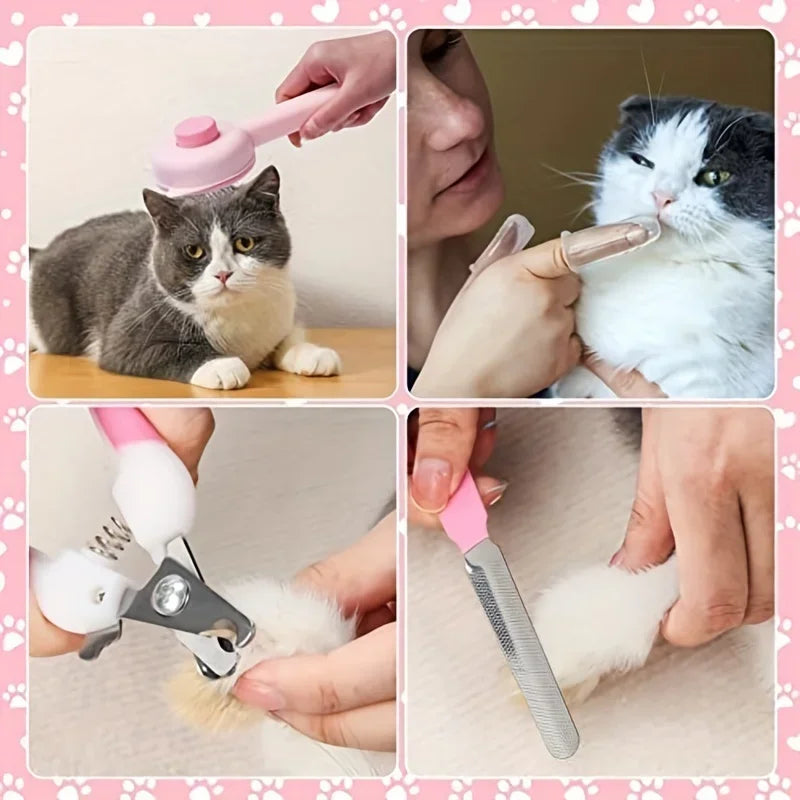 8Pcs Pet Cat Beauty Kit Set - Katokitten