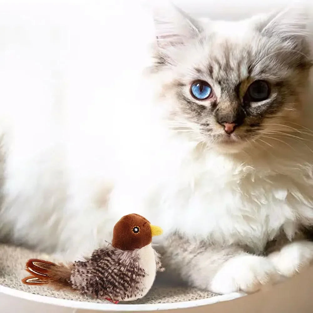 Interactive Flying Bird Flapping Wings Sparrow Catnip Cat Toy - Katokitten