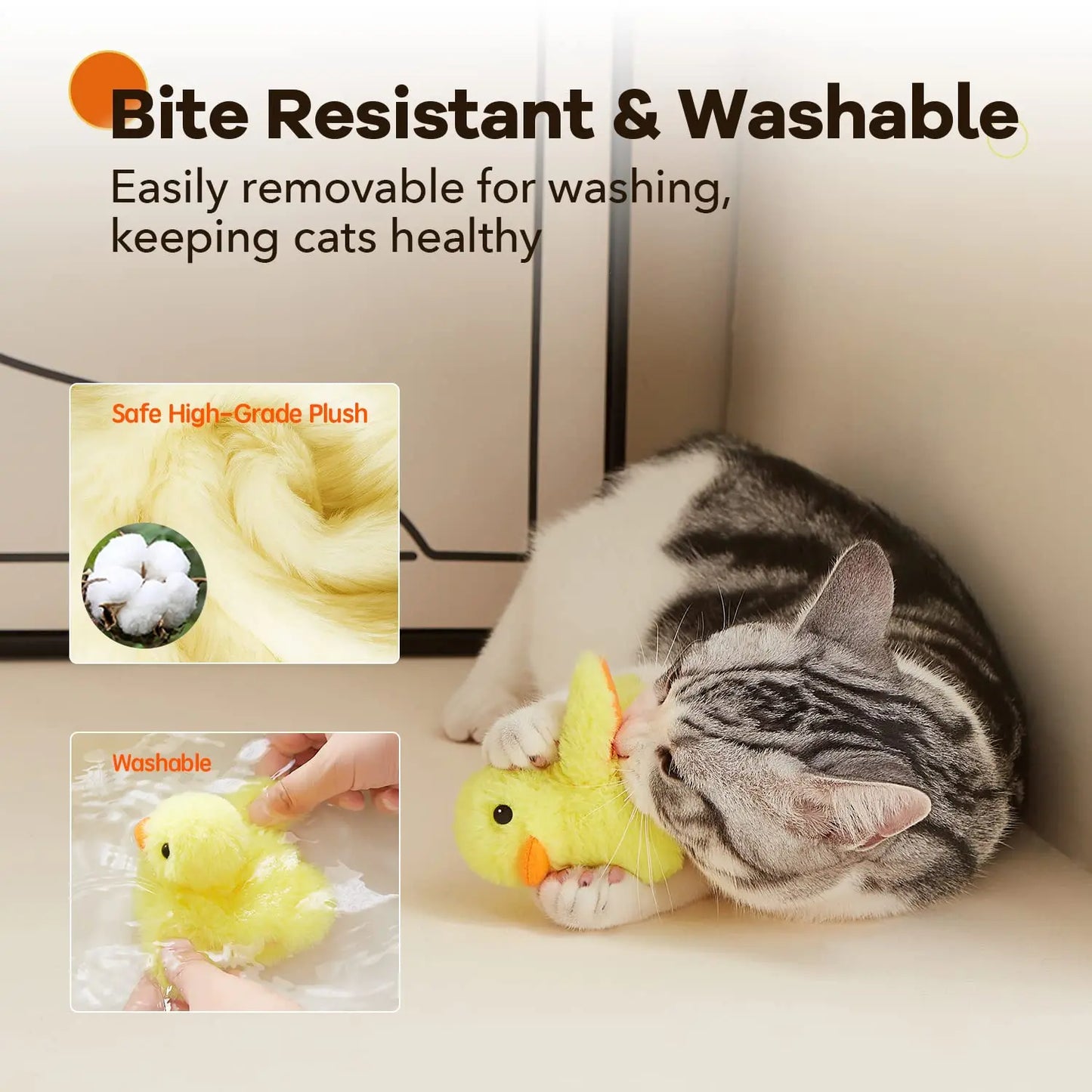 Electric Bird Rechargeable with Catnip Touch Activated Plush Toy - Katokitten