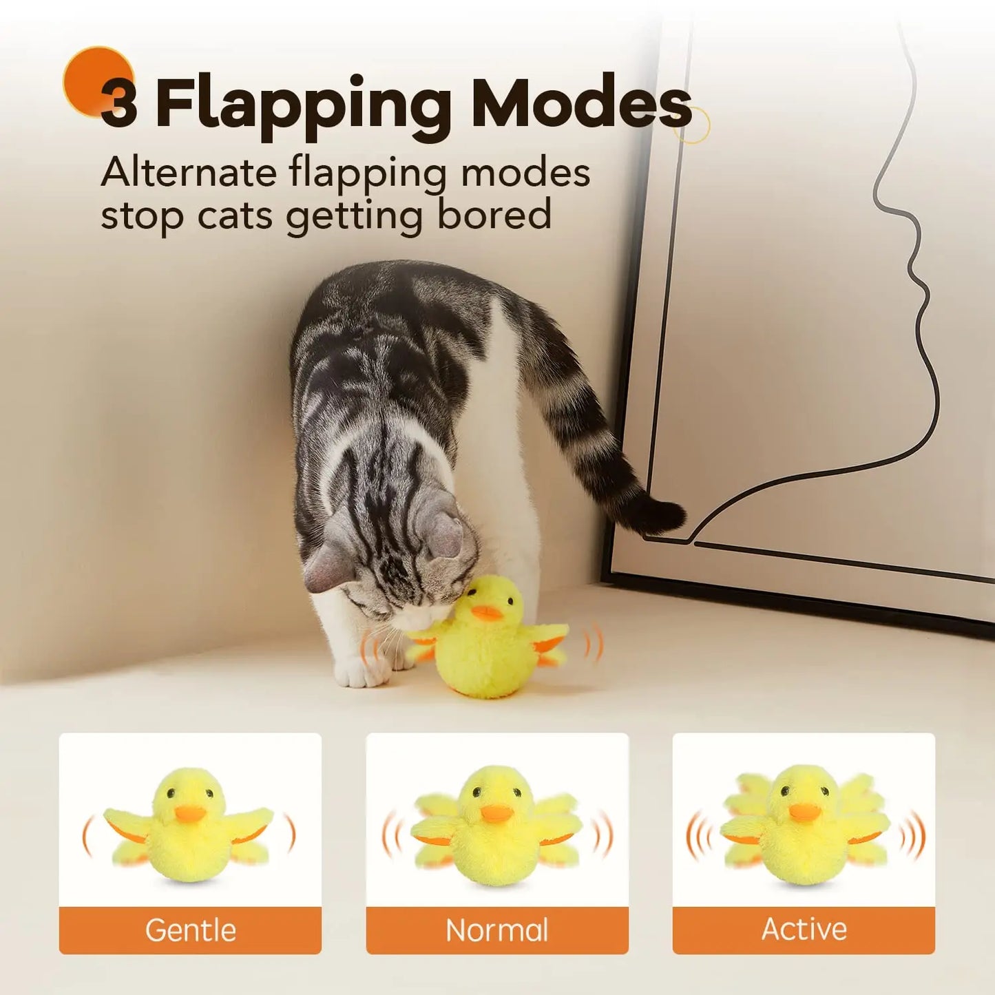 Electric Bird Rechargeable with Catnip Touch Activated Plush Toy - Katokitten