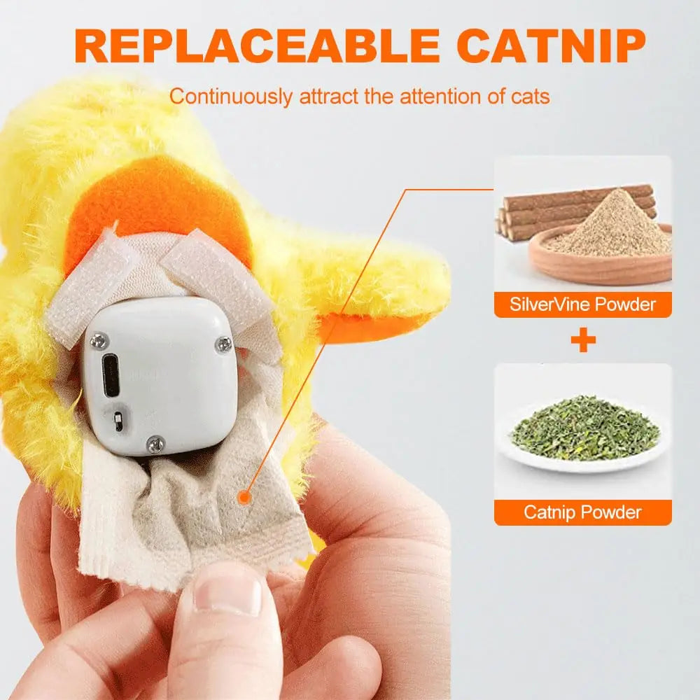 Electric Bird Rechargeable with Catnip Touch Activated Plush Toy - Katokitten