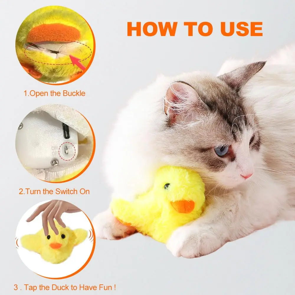 Electric Bird Rechargeable with Catnip Touch Activated Plush Toy - Katokitten