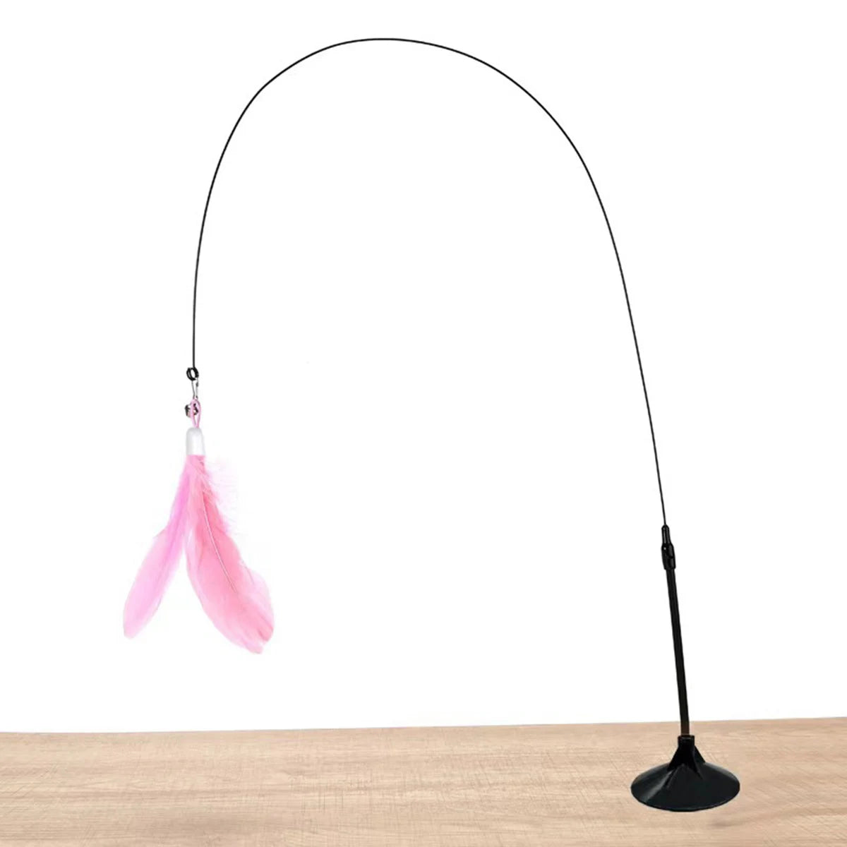 Interactive Suction Cup Cat Toy With Removable Feathers - Katokitten