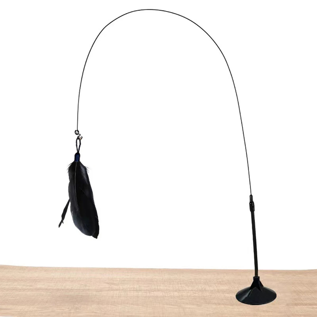 Interactive Suction Cup Cat Toy With Removable Feathers - Katokitten