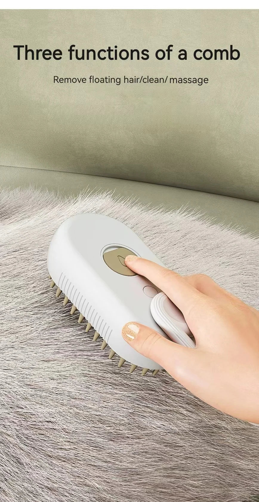 3-in-1 Pet Cat Hair Brush - Katokitten