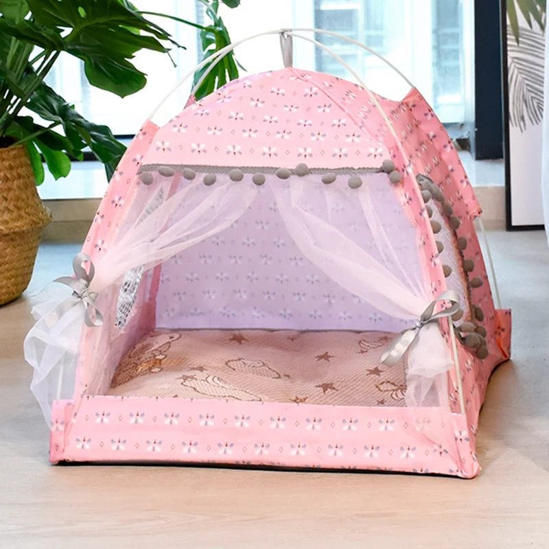 Pet Cat Broken Flower Tent Cat House - Katokitten