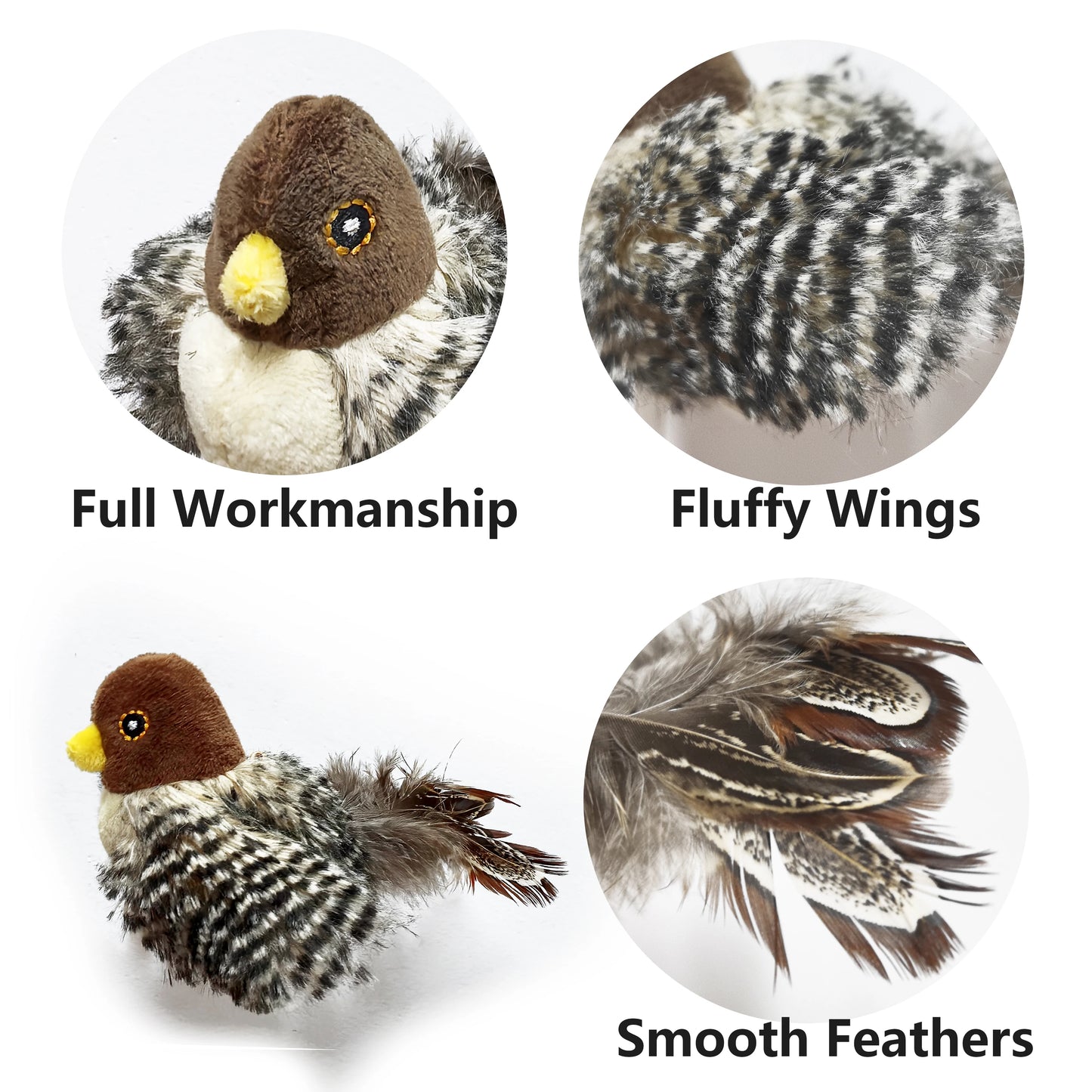 Electric Squeaky Simulation Bird Plush Cats Toy - Katokitten