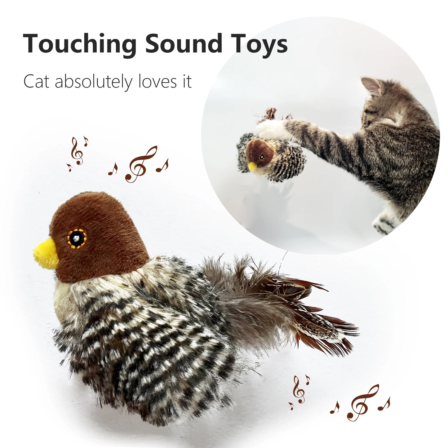 Electric Squeaky Simulation Bird Plush Cats Toy - Katokitten
