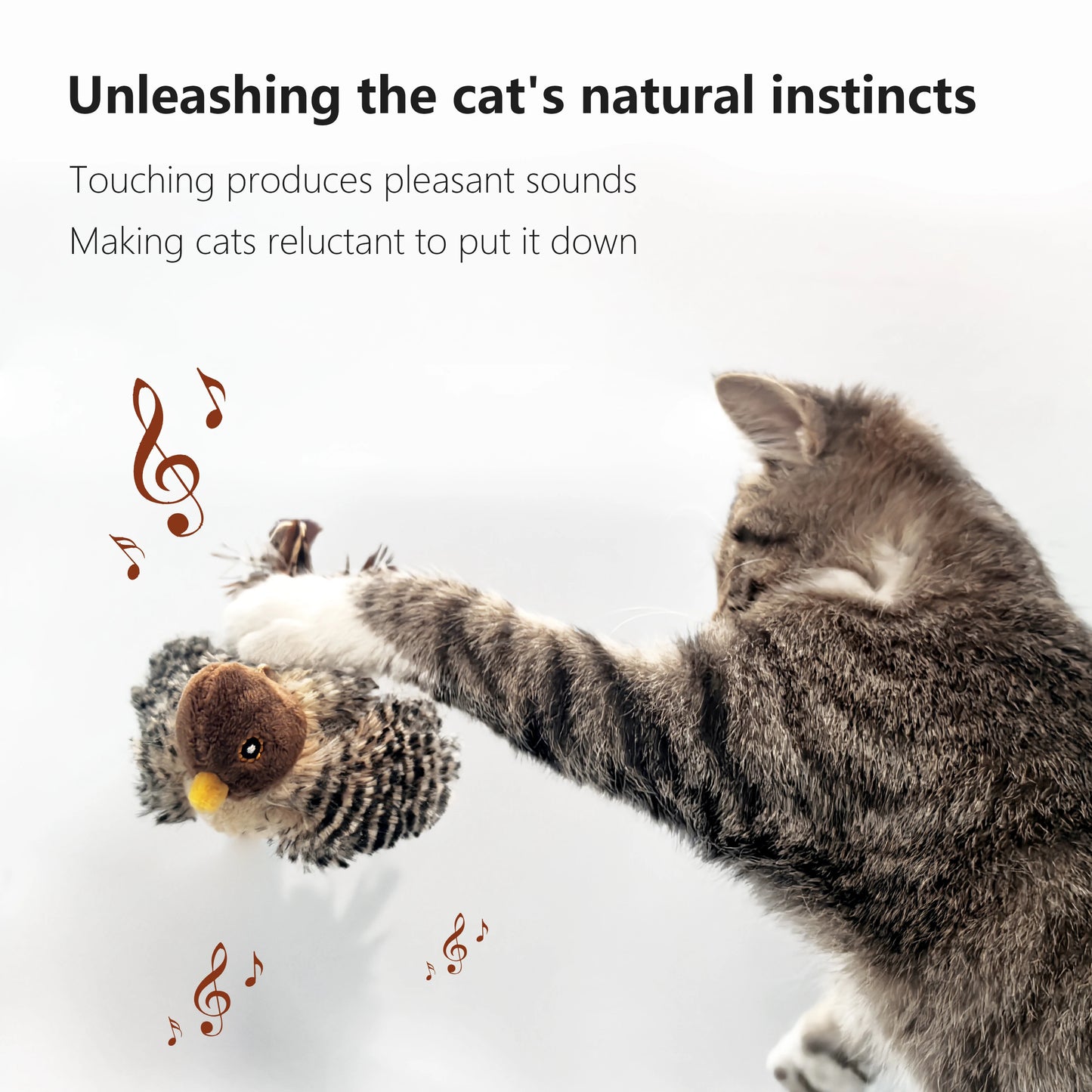 Electric Squeaky Simulation Bird Plush Cats Toy - Katokitten