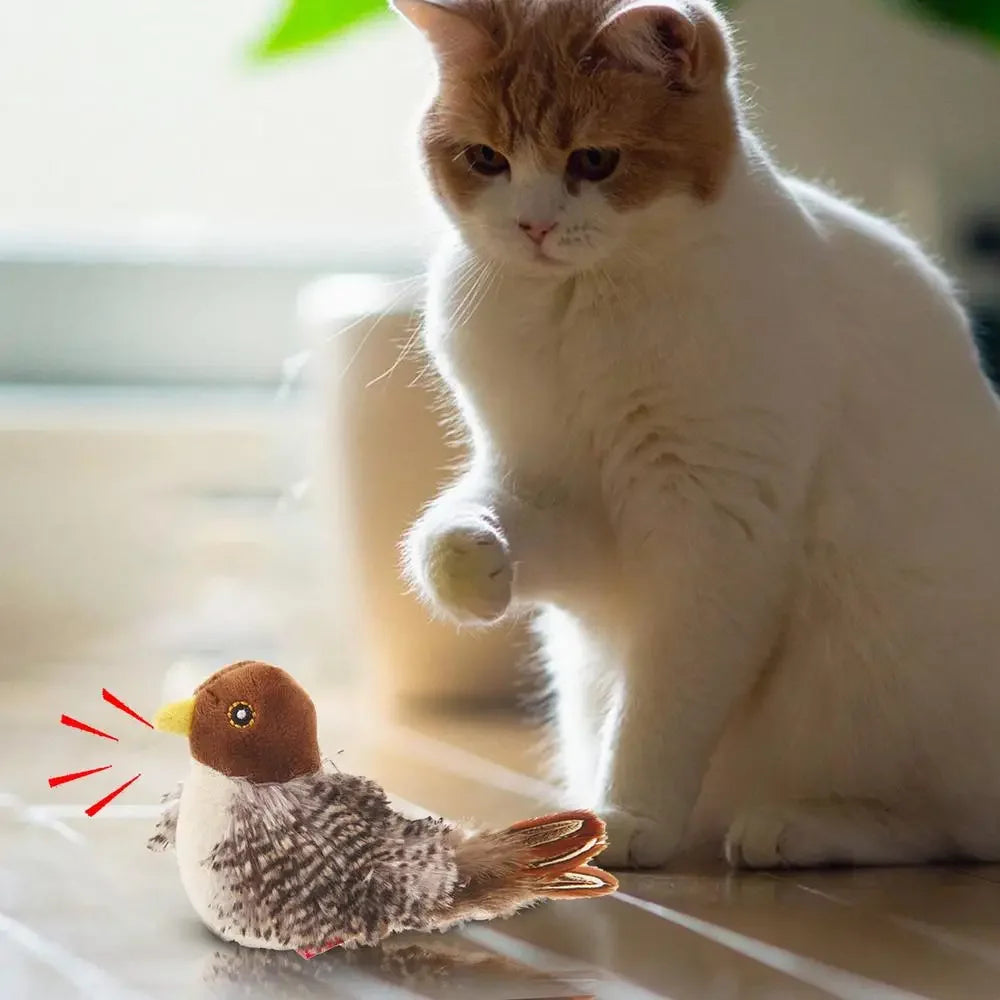 Electric Squeaky Simulation Bird Plush Cats Toy - Katokitten