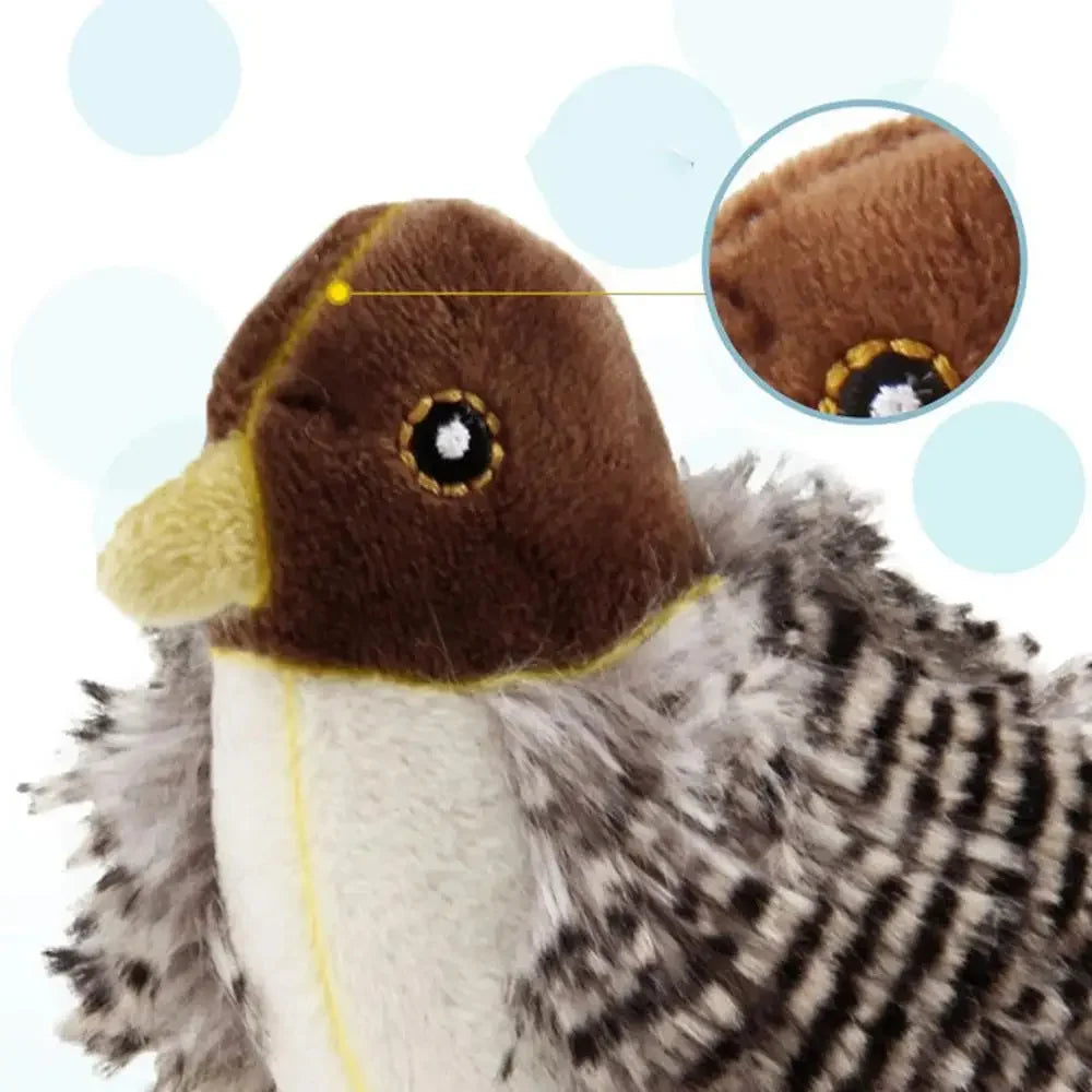 Electric Squeaky Simulation Bird Plush Cats Toy - Katokitten