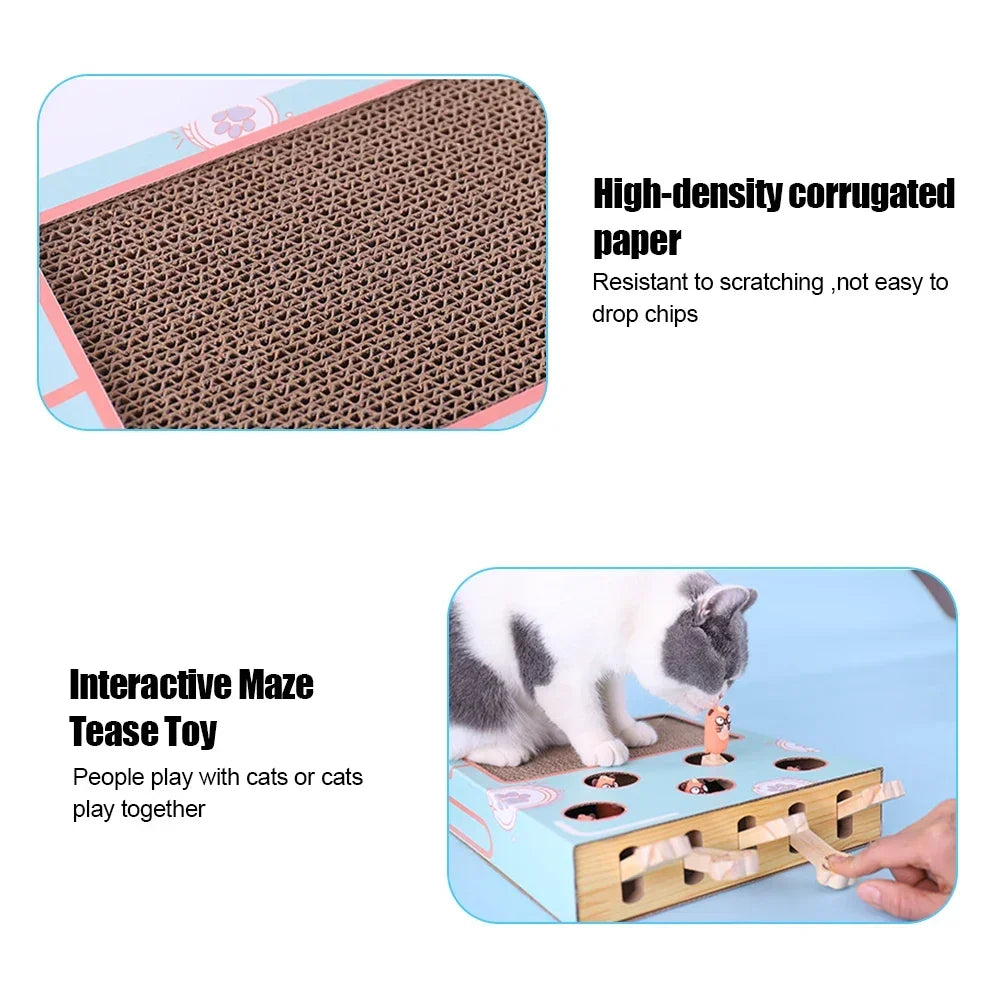 Interactive Educational 3 in 1 Funny Cat Stick With Scratcher Toy - Katokitten