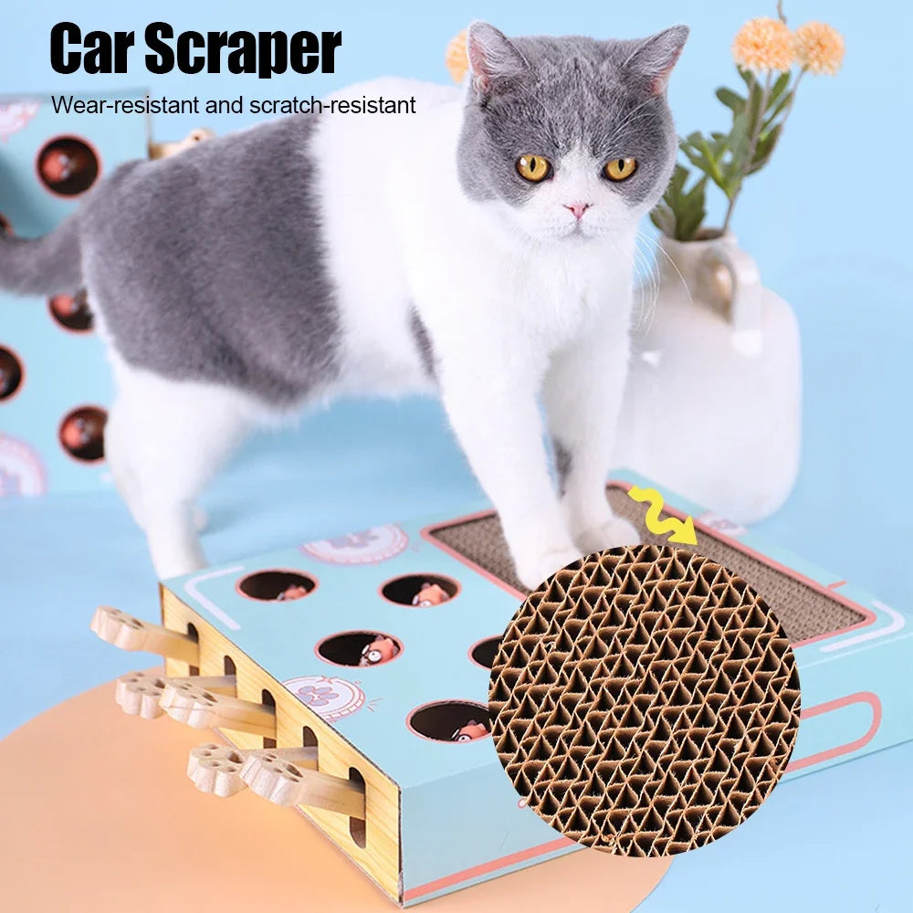 Interactive Educational 3 in 1 Funny Cat Stick With Scratcher Toy - Katokitten