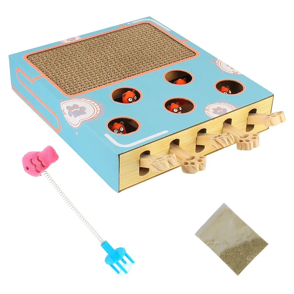 Interactive Educational 3 in 1 Funny Cat Stick With Scratcher Toy - Katokitten
