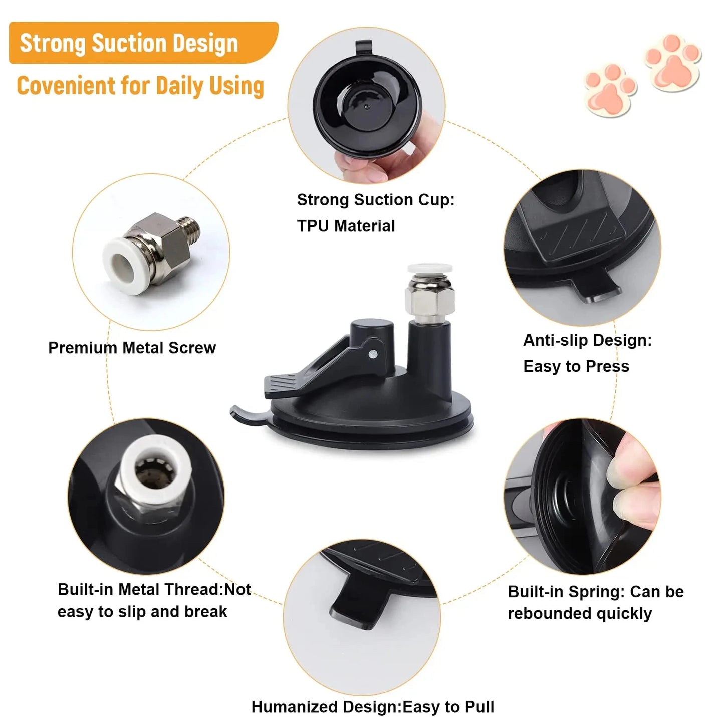 Interactive Super Suction Cup Detachable Kitten Cat Toys - Katokitten