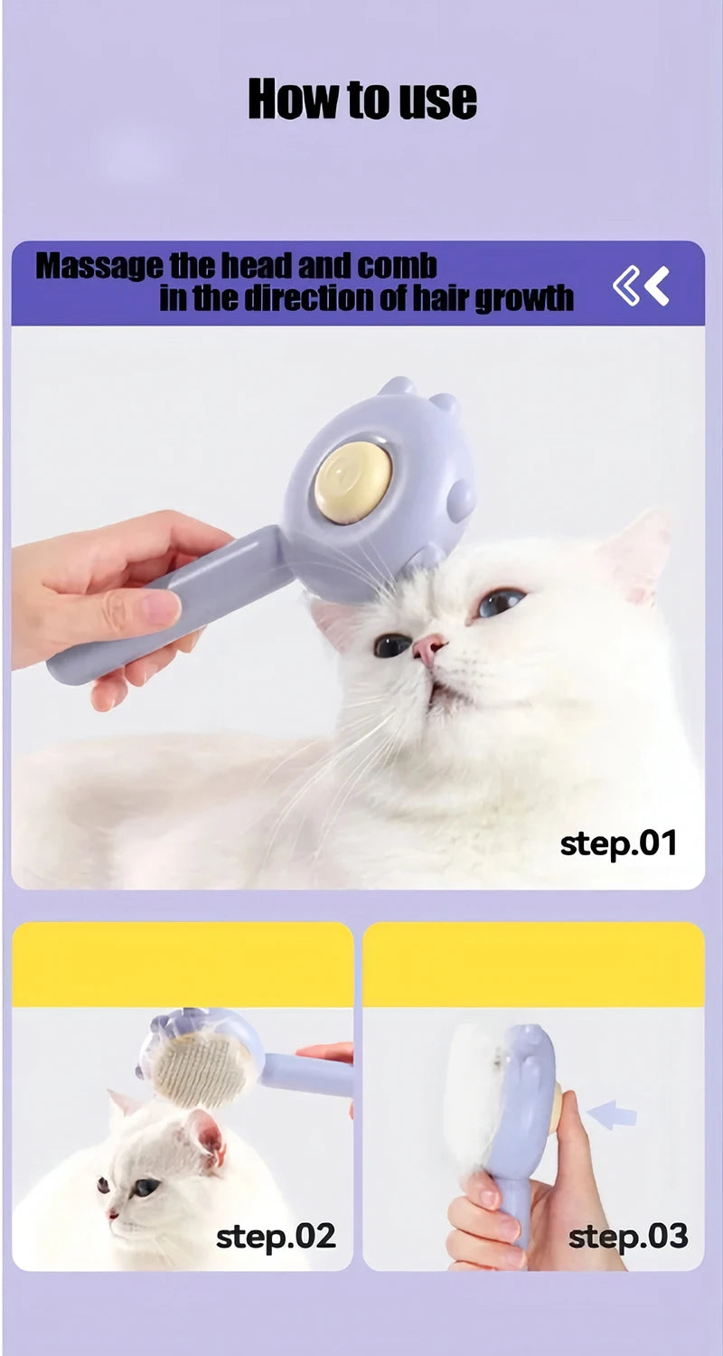 Pet Cat One Button Cleaning Brush - Katokitten