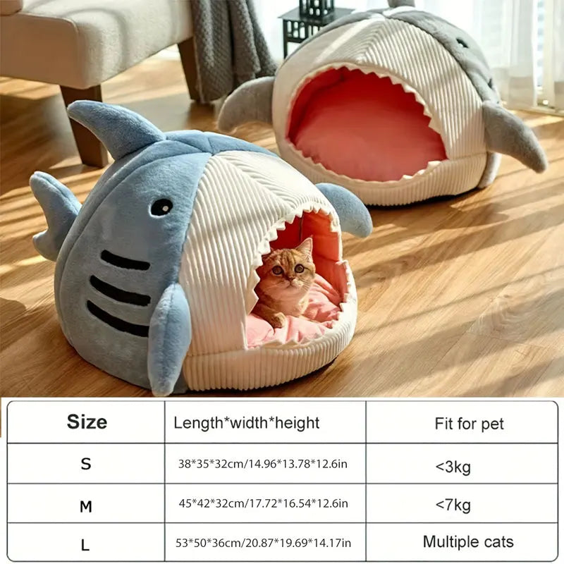 Winter Warm Cat Cartoon Shark Beds - Katokitten