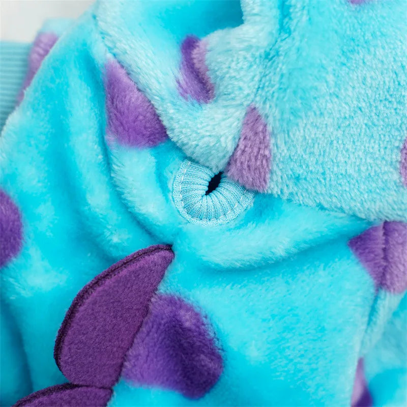 Winter Warm Blue Dinosaur Hooded Coat Pet Cat - Katokitten
