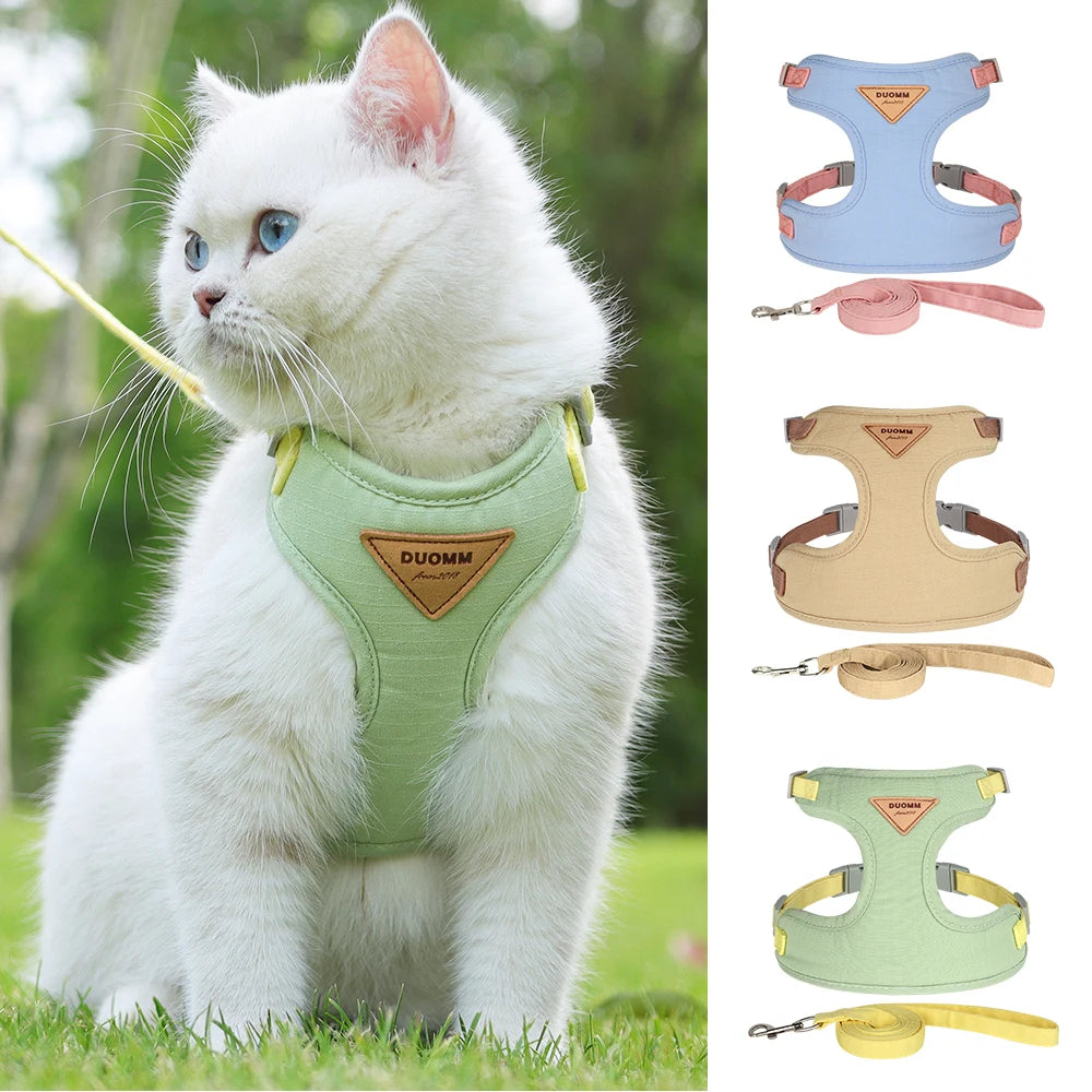 Breathable Nylon Mesh Cat Harness Leash Set - Katokitten