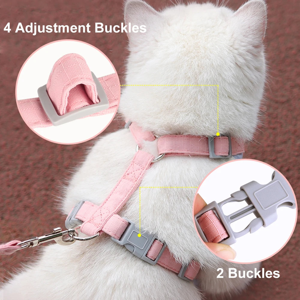 Breathable Nylon Mesh Cat Harness Leash Set - Katokitten