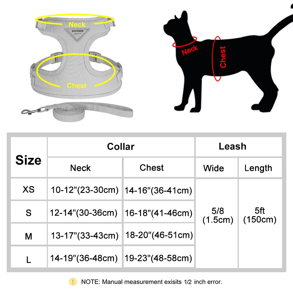 Breathable Nylon Mesh Cat Harness Leash Set - Katokitten
