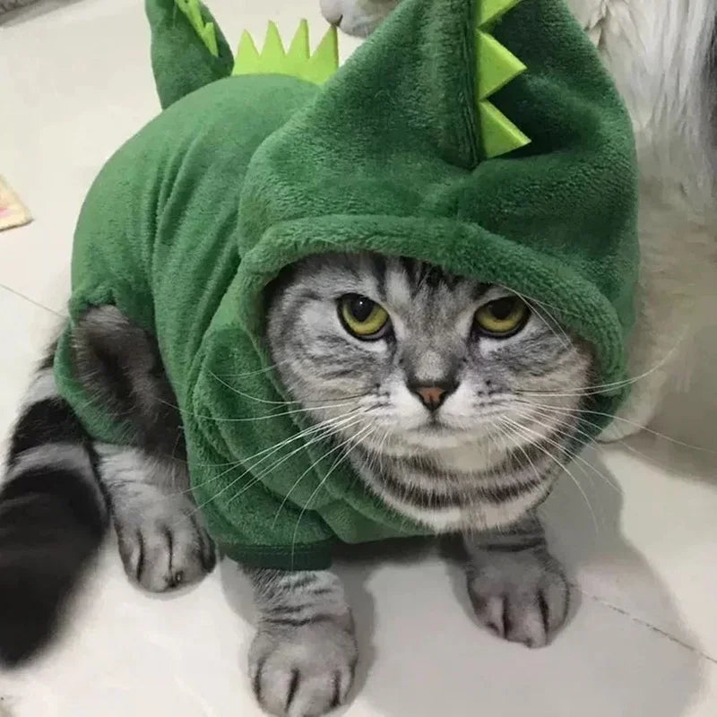 Winter Warm Funny Dinosaur Cosplay Costume Cat Coat - Katokitten