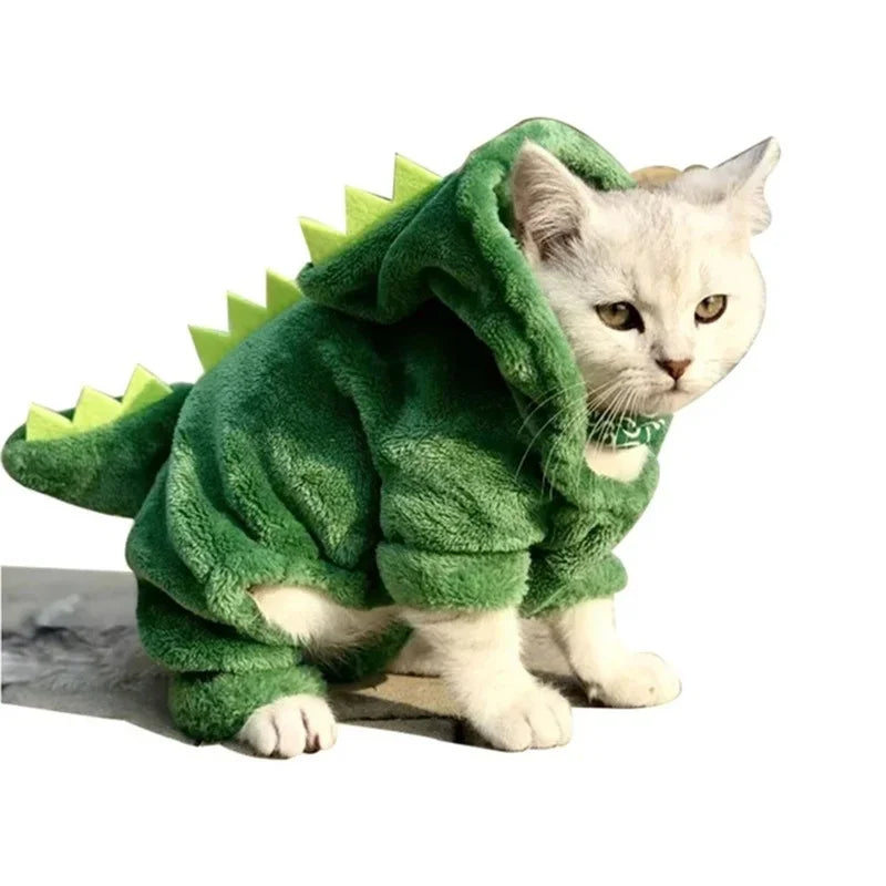 Winter Warm Funny Dinosaur Cosplay Costume Cat Coat - Katokitten