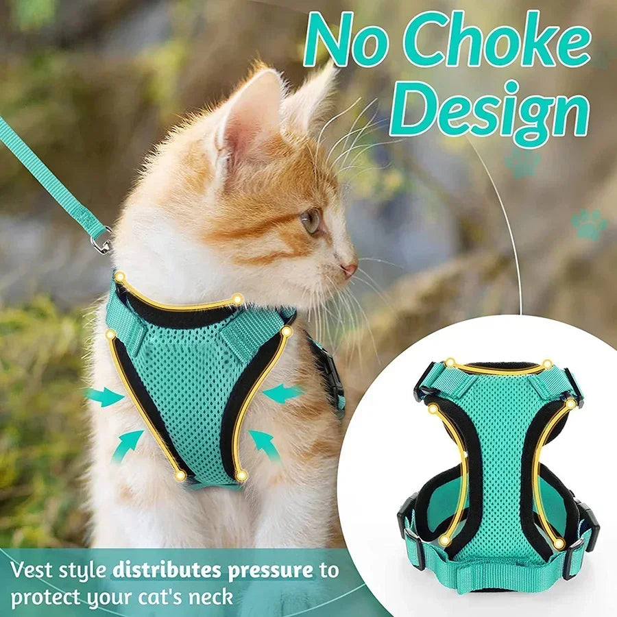 Pet Cat Harness and Leash Adjustable - Katokitten
