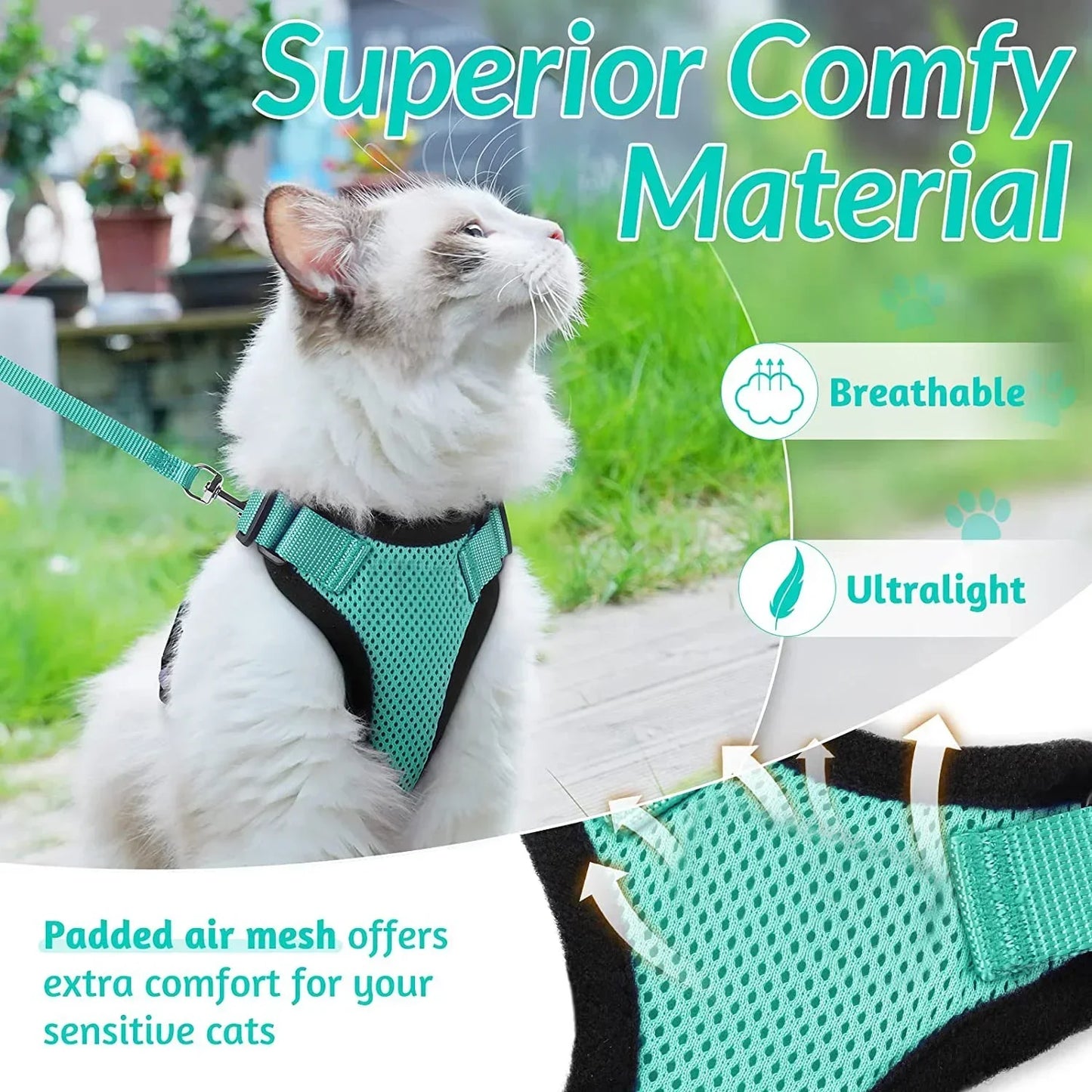 Pet Cat Harness and Leash Adjustable - Katokitten