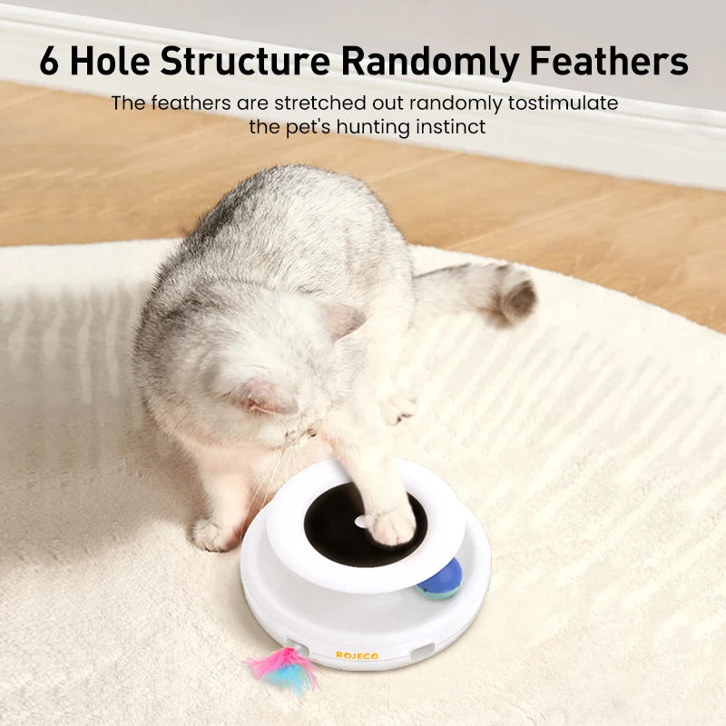 2 in 1 Automatic Feather Fun Ball Cat Toy Set - Katokitten