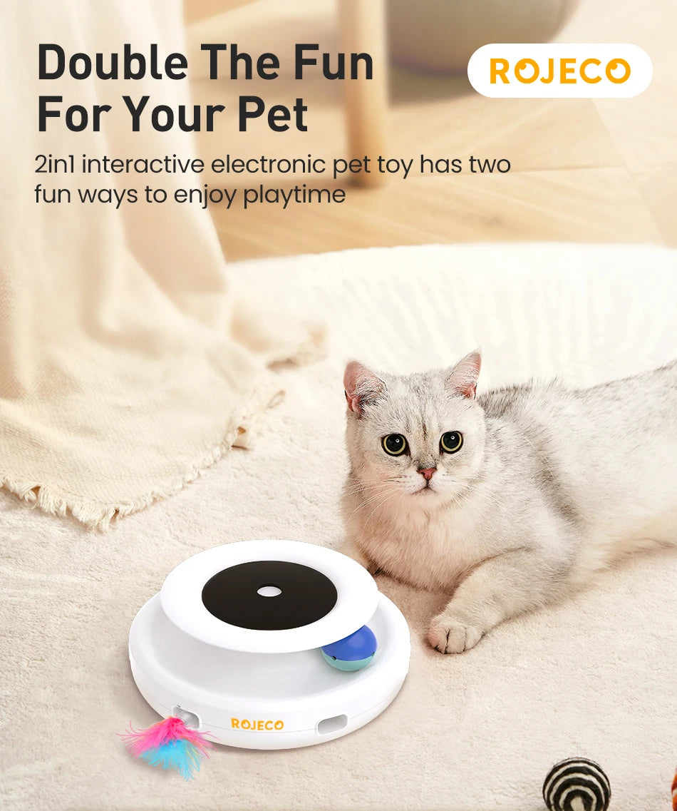 2 in 1 Automatic Feather Fun Ball Cat Toy Set - Katokitten