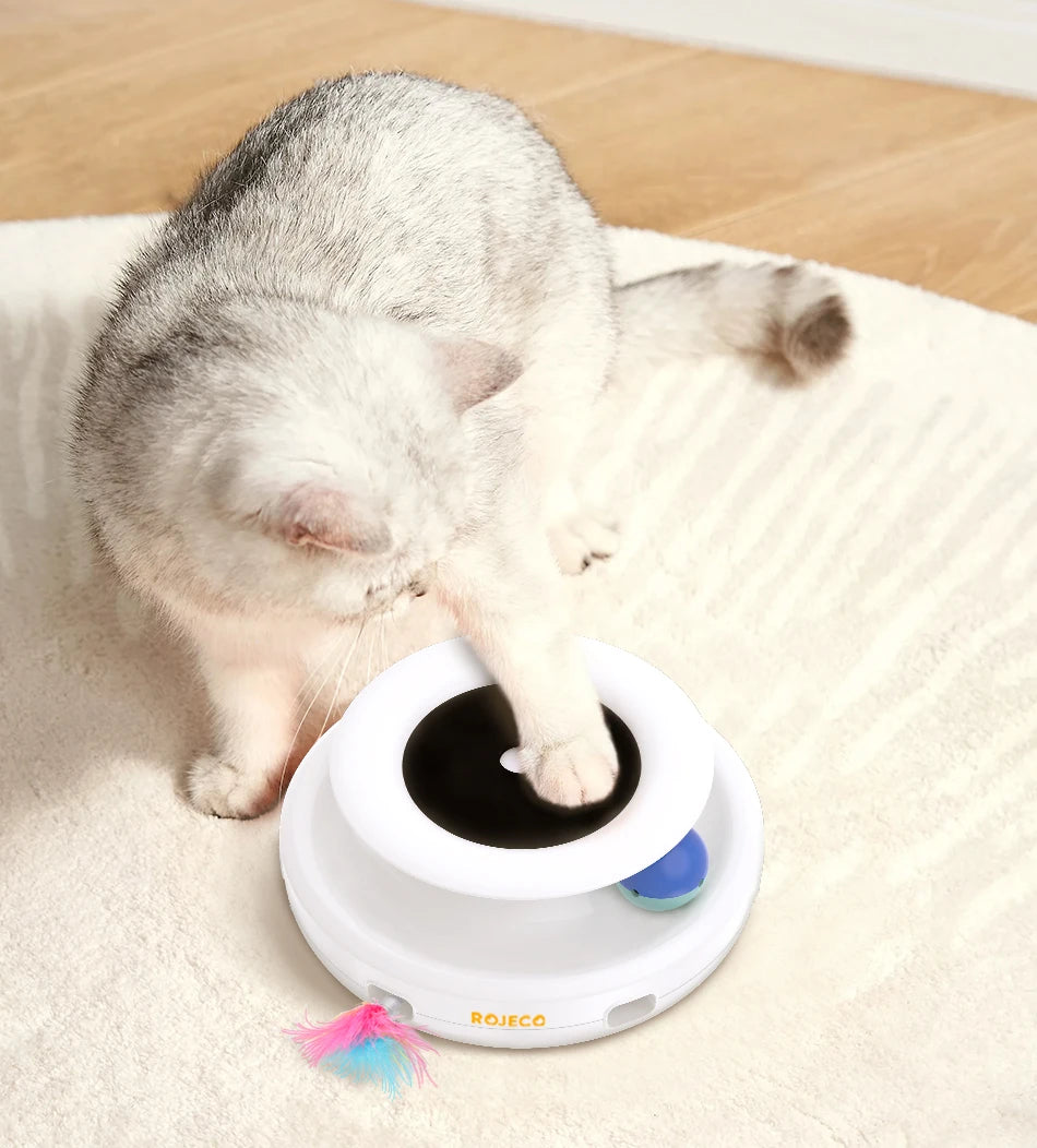 2 in 1 Automatic Feather Fun Ball Cat Toy Set - Katokitten