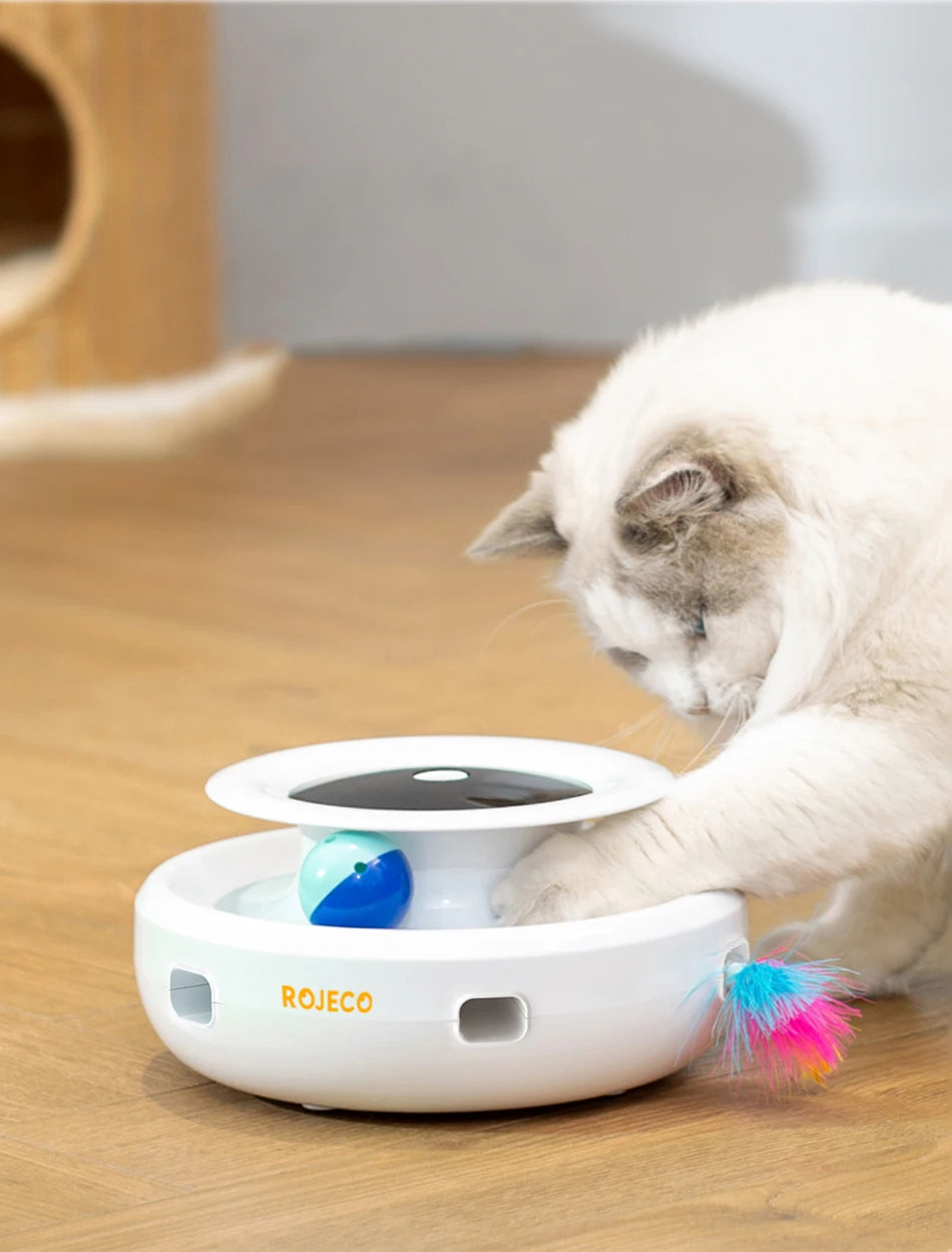 2 in 1 Automatic Feather Fun Ball Cat Toy Set - Katokitten