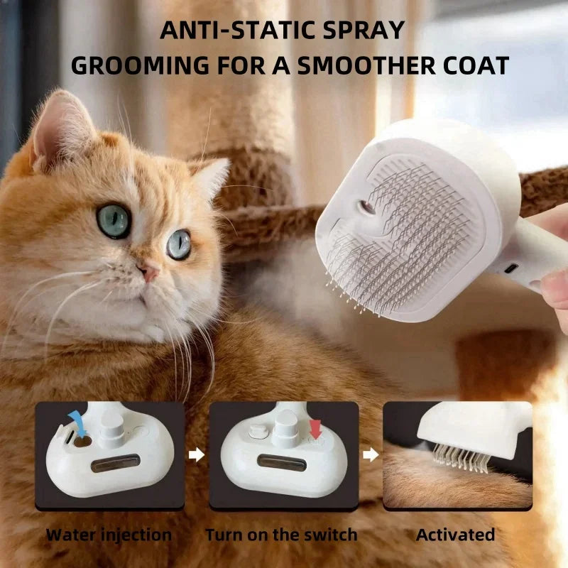 Pet Cat Spray Comb Hair Remover Cleaning Brush - Katokitten