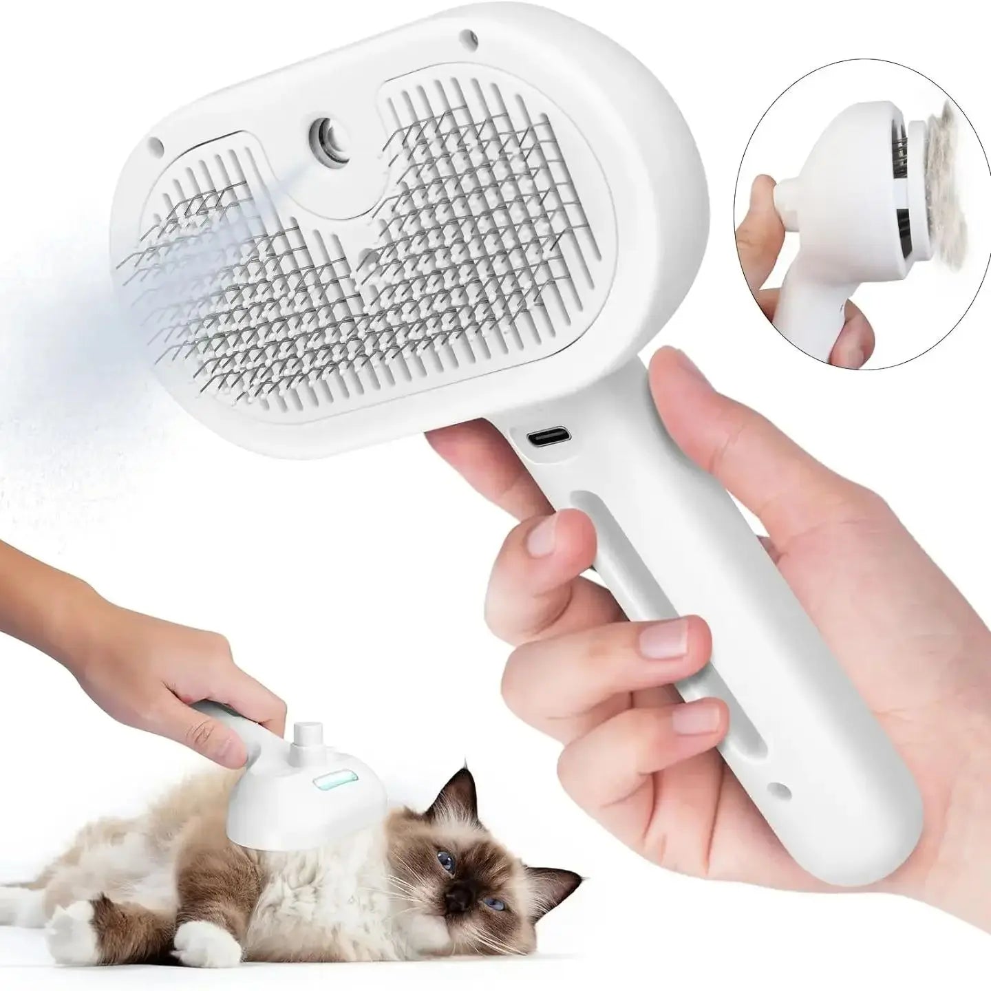 Pet Cat Spray Comb Hair Remover Cleaning Brush - Katokitten