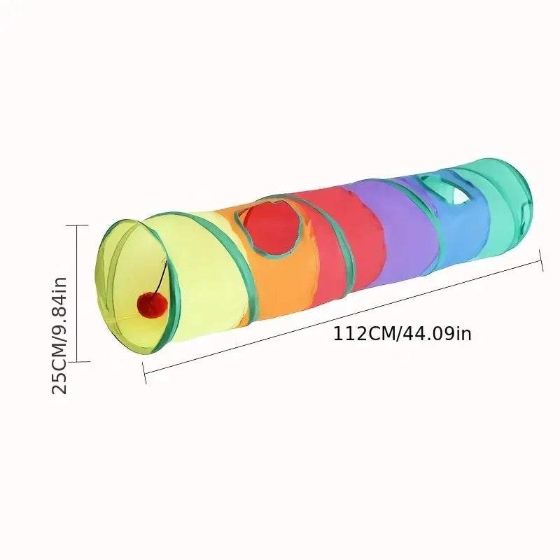 Interactive Tunnel Rainbow Tunnel Cat Toy - Katokitten