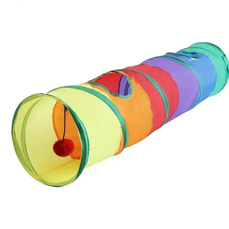 Interactive Tunnel Rainbow Tunnel Cat Toy - Katokitten