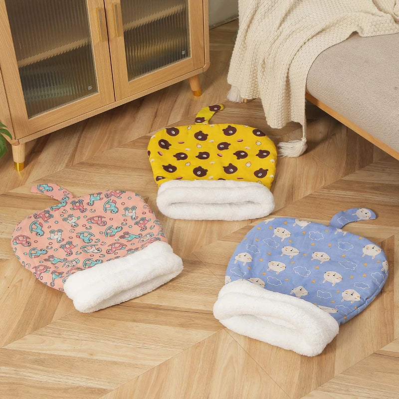 Pet Cat Sleeping Bag Soft Cuddly Fluffy Feel Thickened - Katokitten