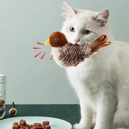 Electric Squeaky Simulation Bird Plush Cats Toy - Katokitten