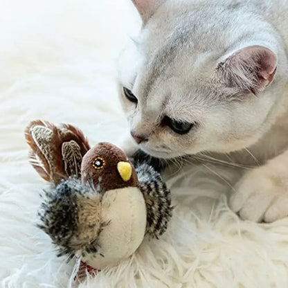 Interactive Flying Bird Flapping Wings Sparrow Catnip Cat Toy - Katokitten