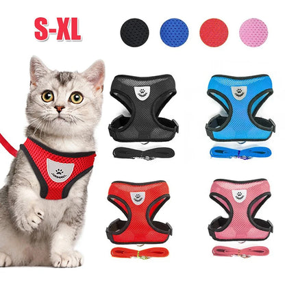 Pet Cat Harness with Lead Leash Adjustable - Katokitten