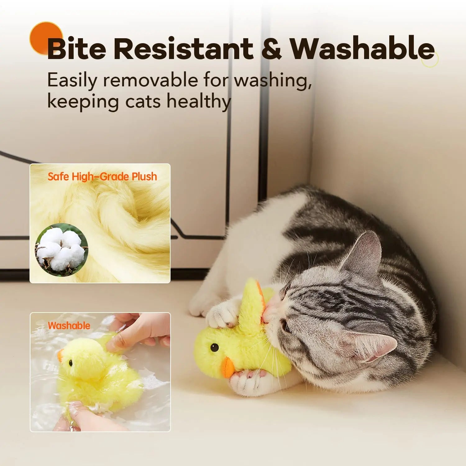 Electric Bird Rechargeable with Catnip Touch Activated Plush Toy - Katokitten
