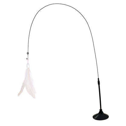 Interactive Suction Cup Cat Toy With Removable Feathers - Katokitten