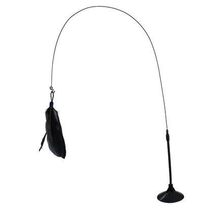 Interactive Suction Cup Cat Toy With Removable Feathers - Katokitten