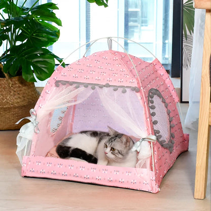 Pet Cat Broken Flower Tent Cat House - Katokitten
