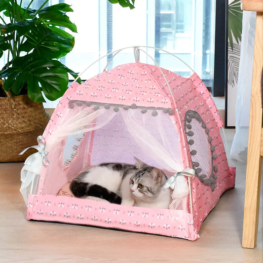Pet Cat Broken Flower Tent Cat House - Katokitten