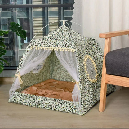 Pet Cat Broken Flower Tent Cat House - Katokitten